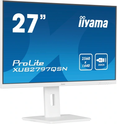Монитор Iiyama 27" ProLite XUB2797QSN-W2 белый IPS LED 16:9 HDMI M/M матовая HAS Piv 1300:1 300cd 178гр/178гр 2560x1440 100Hz DP Quad HD 2K (1440p) USB 6.1кг