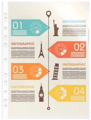 Папка-вкладыш Бюрократ СуперЛюкс -060TSLUX тисненые A4+ 60мкм (упак.:100шт)