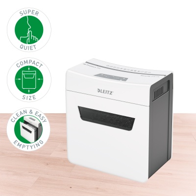 Шредер Leitz IQ Protect Premium 3M белый (секр.P-5) фрагменты 3лист. 10лтр. скрепки скобы