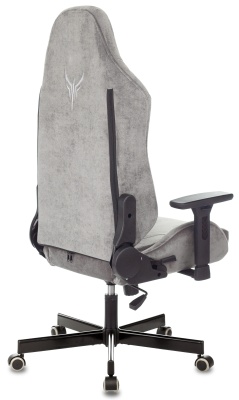 Кресло игровое Knight N1 Fabric серый Light-19 с подголов. крестов. металл