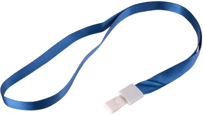 Шнур для пропуска Deli 8352blue 45х1см нейлон синий (упак.:12шт) пластиковый пакет
