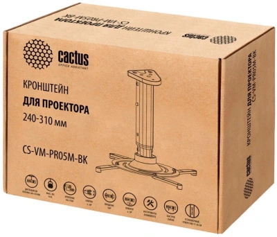 Кронштейн для проектора Cactus CS-VM-PR05M-BK черный макс.10кг потолочный поворот и наклон