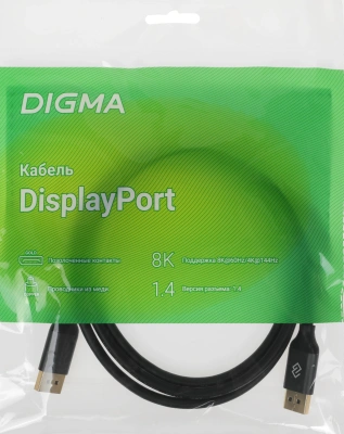 Кабель аудио-видео Digma V1.4 DisplayPort (m)/DisplayPort (m) 1.5м. черный (D-DP-V1.4-1.5M)