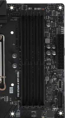 Материнская плата MSI PRO B760M-A WIFI DDR4 Soc-1700 Intel B760 4xDDR4 mATX AC`97 8ch(7.1) 2.5Gg+HDMI+DP