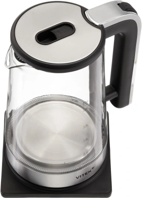 Чайник электрический Vitek VT-WK1073 2.2л. 1800Вт черный/серебристый корпус: стекло