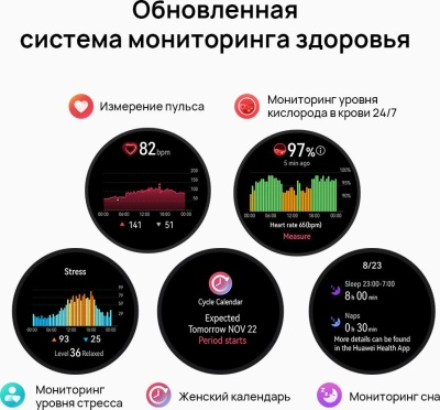 Смарт-часы Huawei Watch GT 3 JPT-B29 46мм 1.43" AMOLED корп.черный рем.черный разм.брасл.:140-210мм (55028464)