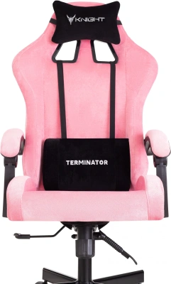 Кресло игровое Knight Terminator розовый Velvet 36 крестов. металл