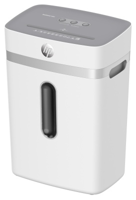 Шредер HP OneShred 12CC белый С-4 фрагменты 12лист. 23лтр. скрепки скобы пл.карты
