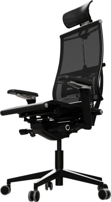 Кресло руководителя эргономичное Метта Yoga Spine Black Edition черный сиденье черный сетка с подголов. крестов.5-луч. металл хром