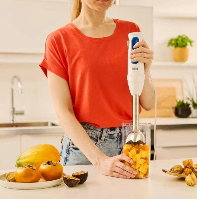Блендер погружной Braun MultiQuick 3 MQ30202MWH 900Вт белый/синий