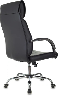 Кресло руководителя Бюрократ T-8010SL черный экокожа крестов. металл хром