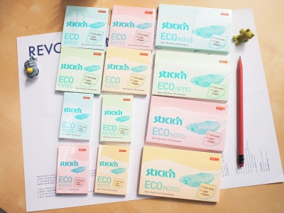 Блок самоклеящийся бумажный Stick`n ECO 21748 76x76мм 100лист. 60г/м2 пастель зеленый