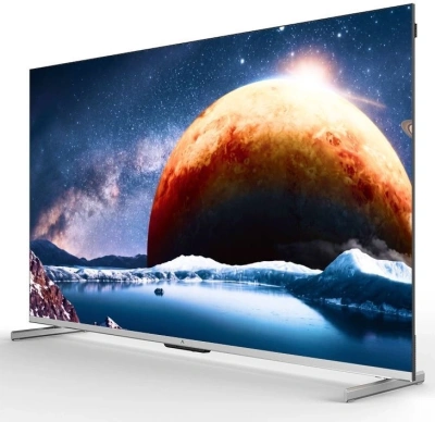 Телевизор QLED Digma Pro 55" Mini LED 55Q Google TV Frameless серебристый 4K Ultra HD 144Hz MEMC DVB-T DVB-T2 DVB-C DVB-S DVB-S2 USB WiFi Smart TV