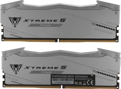 Память DDR5 2x16GB 8000MHz Patriot PVXR532G80C38KM Viper Xtreme 5 RGB RTL Gaming PC5-64000 CL38 DIMM UDIMM 288-pin 1.45В с радиатором Ret