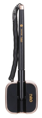 Ручка гелев. Deli E6797black черный d=0.7мм черн. черн. на подставке линия 0.55мм