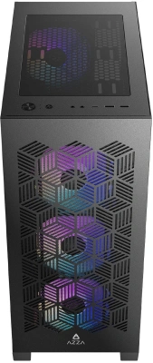 Корпус Azza AEROHEX черный без БП ATX 6x120mm 2x140mm 1xUSB2.0 1xUSB3.0 audio bott PSU