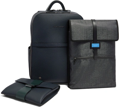 Рюкзак Piquadro Materia CA7263W151/BLUVE синий/зеленый натур.кожа