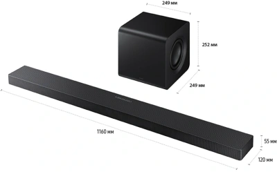 Саундбар Samsung HW-QS700F/RU 3.1.2 200Вт+150Вт черный