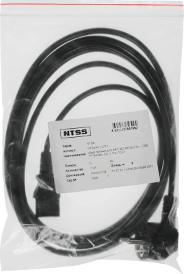 Шнур питания NTSS NTSS-PC13773 C13-Schuko проводник.:3x1мм2 3м 220В 10А черный