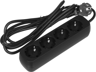 Сетевой удлинитель Defender M430 3м (4 розетки) черный (коробка)