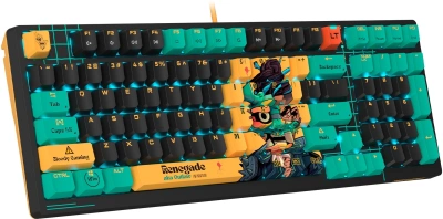 Клавиатура A4Tech AT98 Renegade черный/зеленый USB for gamer LED (AT98) кабель 1.8м