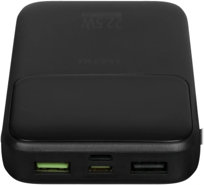 Мобильный аккумулятор Tecno Pocket S101Q 10000mAh QC3.0/PD3.0 22.5W 2.4A 2xUSB-A/USB-C черный