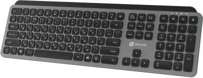 Клавиатура Оклик K859W серый/черный USB беспроводная slim Multimedia (2002136)
