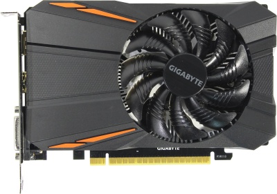 Видеокарта Gigabyte PCI-E GV-N105TD5-4GD NVIDIA GeForce GTX 1050TI 4096Mb 128 GDDR5 1290/7008 DVIx1 HDMIx1 DPx1 HDCP Ret