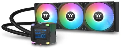 Система водяного охлаждения Thermaltake LA360-S ARGB Soc-AM5/AM4/1200/1700/1851 черный 4-pin 38.35dB Al LCD 360W Ret (CL-W462-PL12SW-A)