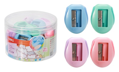 Точилка для карандашей ручная Deli MiYou EH550 1 отверстие пластик ассорти туба