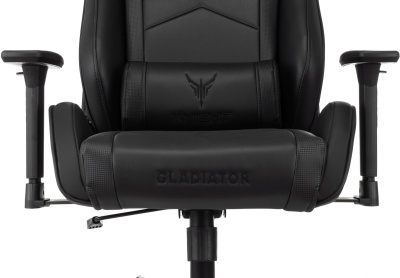 Кресло игровое Knight Gladiator черный экокожа с подголов. крестов. металл