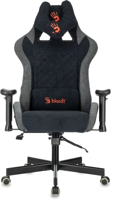 Кресло игровое A4Tech Bloody GC-580 черный/серый искусственная замша с подголов. крестов.