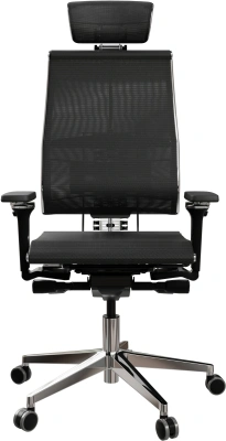 Кресло руководителя эргономичное Метта Yoga 4DF B2-5D - YM93 черный сиденье черный сетка с подголов. крестов. сталь хром