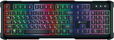 Клавиатура Оклик 717G BLACK DEATH черный/оранжевый USB Multimedia for gamer LED (476395) кабель 1.5м