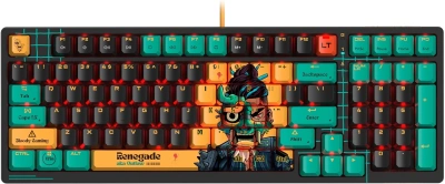 Клавиатура A4Tech AT98 Renegade черный/зеленый USB for gamer LED (AT98) кабель 1.8м