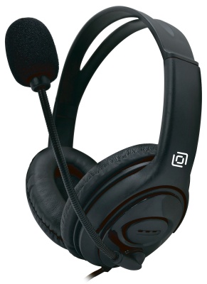 Наушники с микрофоном Оклик HS-M400 черный 1.8м накладные оголовье (1532019)