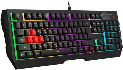 Клавиатура A4Tech B140N черный USB for gamer LED (подставка для запястий) кабель 1.8м