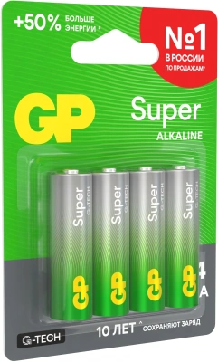 Батарея GP Super 15AA21-2CRSBC4 AA (4шт) блистер