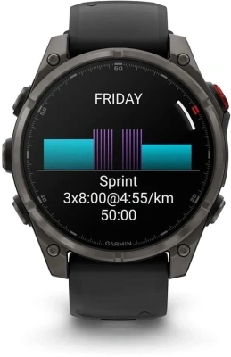 Смарт-часы Garmin Fenix 8 Pro 47мм 1.4" AMOLED корп.серый рем.черный разм.брасл.:127-210мм (010-03198-01)