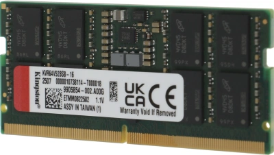 Память DDR5 16GB 6400MHz Kingston KVR64V52BS8-16 Valueram RTL PC5-51200 CL52 SO-DIMM 262-pin 1.1В single rank Ret
