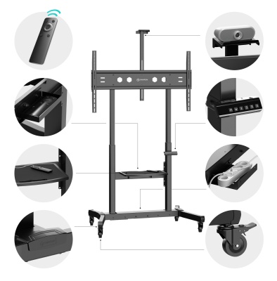 Стойка для телевизора Onkron TS1991 eLift черный 50"-100" макс.130кг напольный наклон (моторизованный лифт)