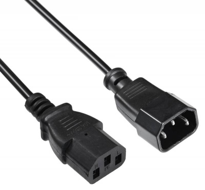 Кабель-удлинитель Buro IEC C13 IEC C14 1.8м (AN23-1008) черный (пакет)