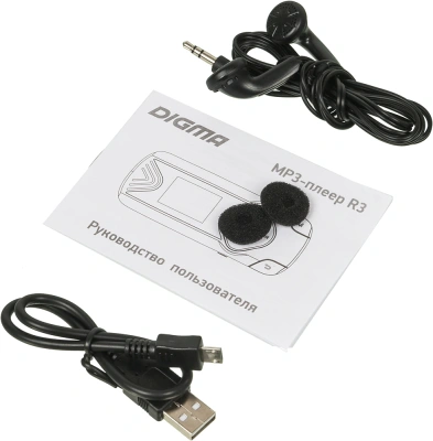 Плеер Flash Digma R3 8Gb черный/0.8"/FM/microSDHC/clip