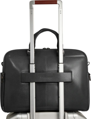 Деловая сумка мужская Piquadro Solm CA7025S141/N с отделением для ноутбука 14" черная натур.кожа