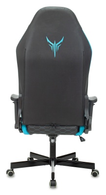 Кресло игровое Knight Neon черный/голубой соты экокожа с подголов. крестов. металл