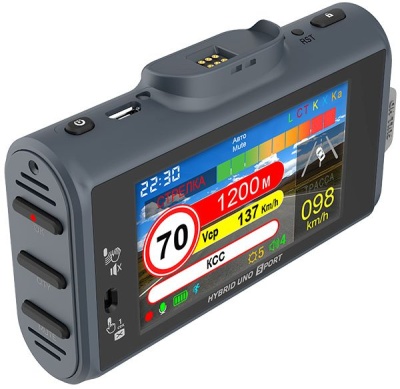 Видеорегистратор с радар-детектором Silverstone F1 Hybrid UNO SPORT серый 1080p 140гр. GPS AIT 8339