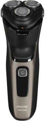 Бритва роторная Philips S3242/12 реж.эл.:3 питан.:аккум. черный/серебристый