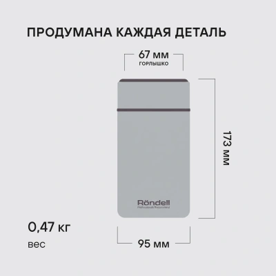 Термос для еды Rondell Aventura RDS-1660 0.7л. морская волна с чехлом картонная коробка