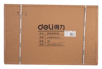 Доска стеклянная Deli 8735B стеклянная белый 60x90см стекло магнитный 4 магнита/2 маркера/стиратель