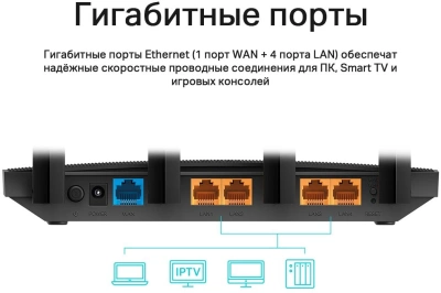 Роутер беспроводной TP-Link Archer C80 AC1900 10/100/1000BASE-TX черный
